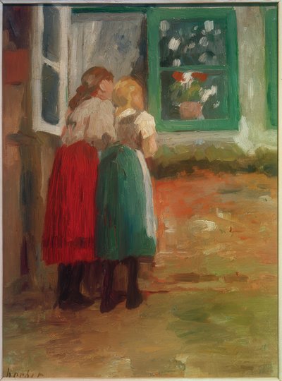 Zwei Mädchen am Fenster von Thomas Ludwig Herbst