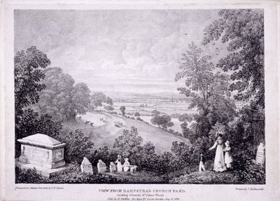 Gesamtansicht von Hampstead, London, 1822 von Thomas Mann Baynes