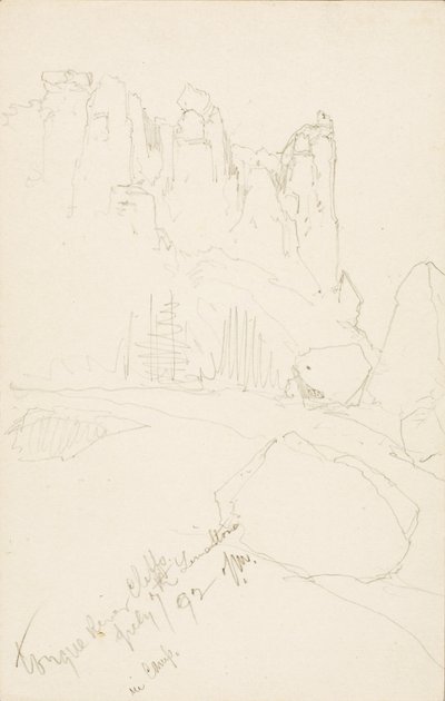 Zungenflussklippen (Im Lager) von Thomas Moran