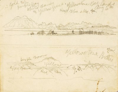 Yellowstone Badlands (und) Yellowstone Buttes von Thomas Moran