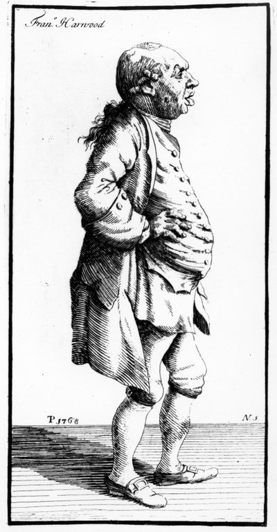 Karikatur von Francis Harwood, ca. 1770 von Thomas Patch