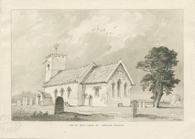 Gayton Kirche: Sepiazeichnung von Thomas Peploe Wood