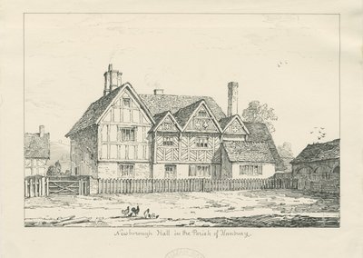 Newborough Hall: Federzeichnung, 1836 von Thomas Peploe Wood