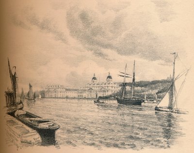 Greenwich Palace vom Fluss aus, 1902 von Thomas Robert Way
