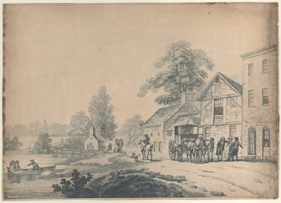 Eine Kutsche vor einem Gasthaus von Thomas Rowlandson