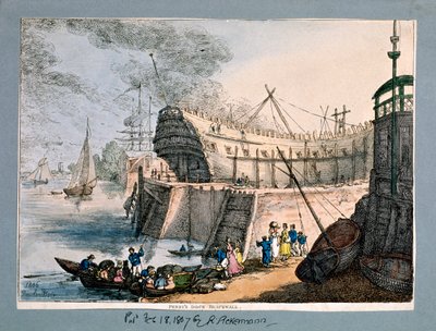 Brunswick Dock, Blackwall, London, 1806 von Thomas Rowlandson