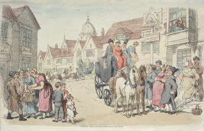 Dolphins Inn: Greenwich und Woolwich Kutschen, 1816 von Thomas Rowlandson