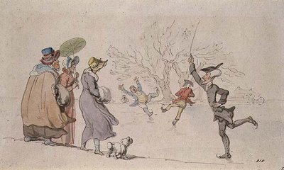 Dr. Syntax beim Schlittschuhlaufen von Thomas Rowlandson