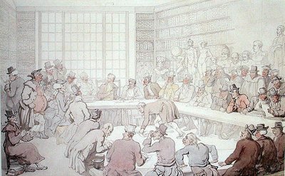 Dr. Syntax bei einer Auktion von Thomas Rowlandson