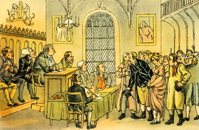 Dr. Syntax im Gerichtssaal von Thomas Rowlandson