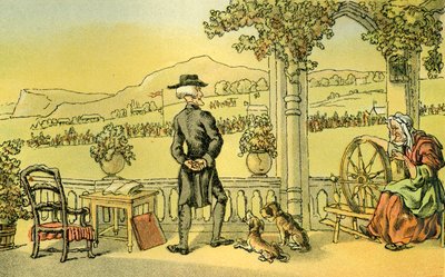 Dr. Syntax monologisiert von Thomas Rowlandson