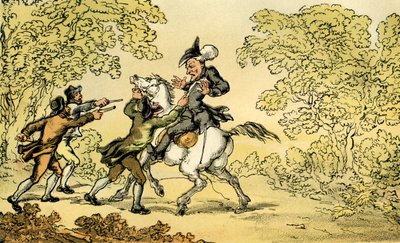 Dr. Syntax wird von Straßenräubern gestoppt von Thomas Rowlandson