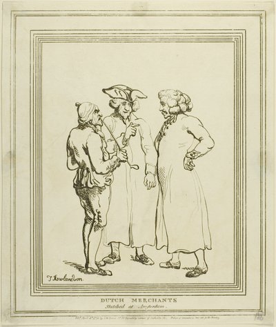 Niederländische Kaufleute in Amsterdam skizziert von Thomas Rowlandson