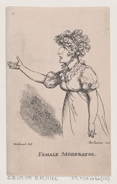 Weibliche Moderatorin von Thomas Rowlandson