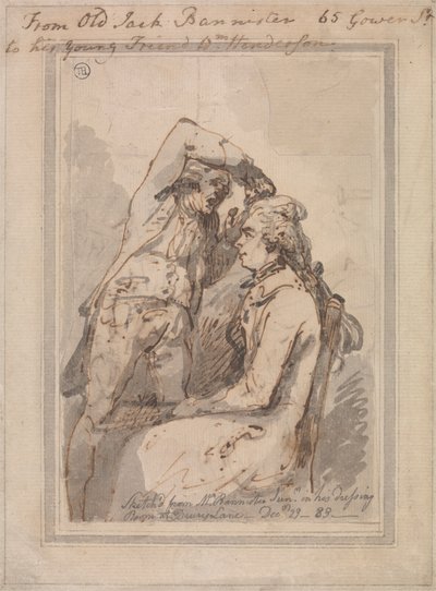 Jack Bannister in seinem Ankleidezimmer von Thomas Rowlandson