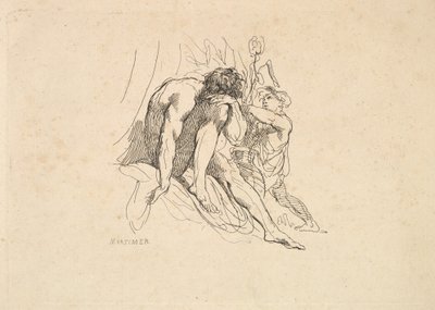 Flussgott mit Kind, 1784-88 von Thomas Rowlandson