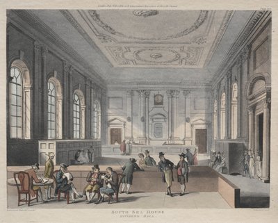 South Sea House, Dividend Hall, 1810 von Thomas Rowlandson