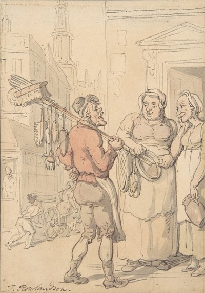 Straßenszene: Bürstenverkäufer, 1780-1827 von Thomas Rowlandson