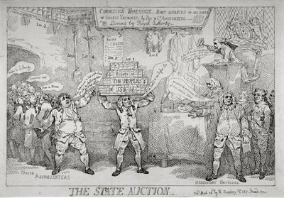 Die Staatsauktion, 1784 von Thomas Rowlandson
