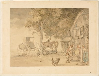 Pferde tränken von Thomas Rowlandson