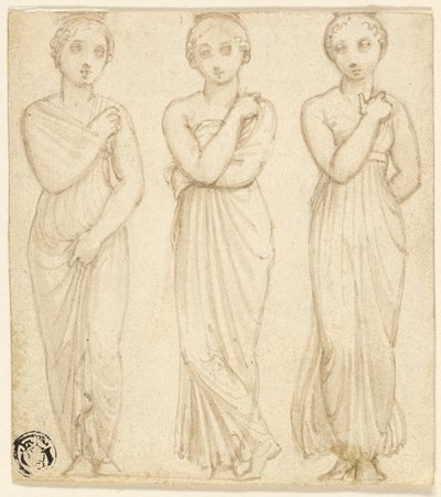Drei drapierte weibliche Figuren von Thomas Stothard