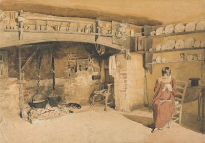 Bauernhausküche in Brackham in Surrey von Thomas Uwins