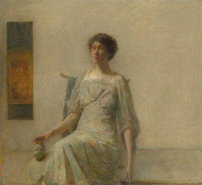 Dame mit Maske von Thomas Wilmer Dewing