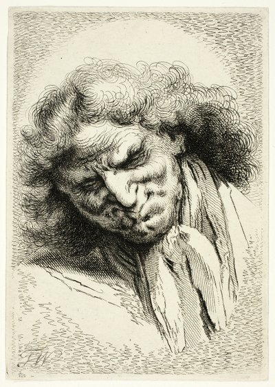 Kopf eines schlafenden alten Mannes von Thomas Worlidge