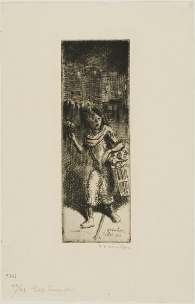 Kleines Blumenmädchen von Théophile Alexandre Pierre Steinlen