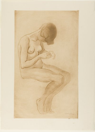 Frau, die ihre Nägel macht von Théophile Alexandre Pierre Steinlen