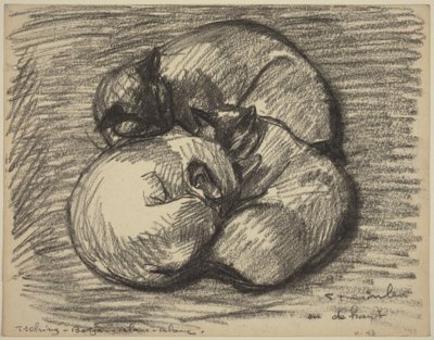 Die Katzen: Tsching, Batzar und Blanc-Blanc von Théophile Alexandre Steinlen