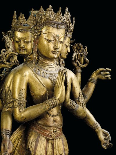 Ekadashalokeshvara-Statue von Tibetan School
