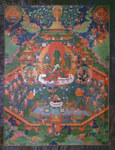 Thangka der Grünen Tara von Tibetan School