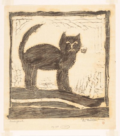 Katze mit erhobenem Schwanz von Tip van Schoonhoven