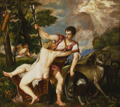 Venus und Adonis, 1554 von Tiziano Vecelli