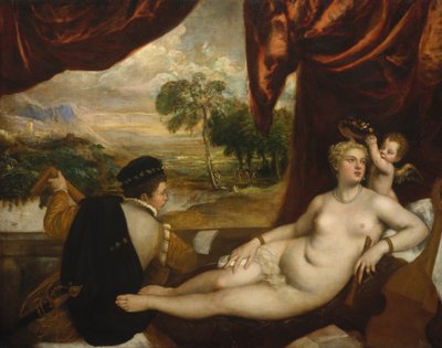 Venus und der Lautenspieler, ca. 1565-70 von Tiziano Vecelli