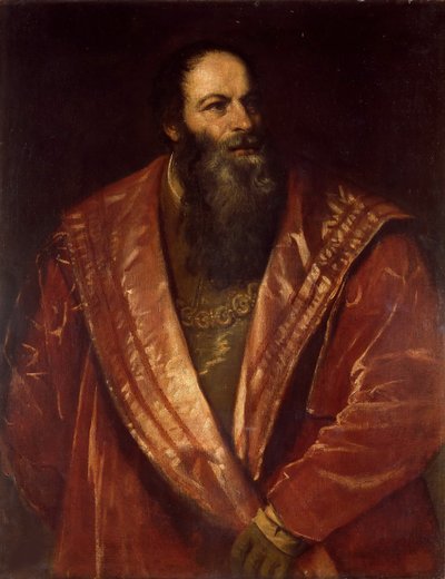 Porträt von Pietro Aretino, 1545 von Tiziano Vecelli