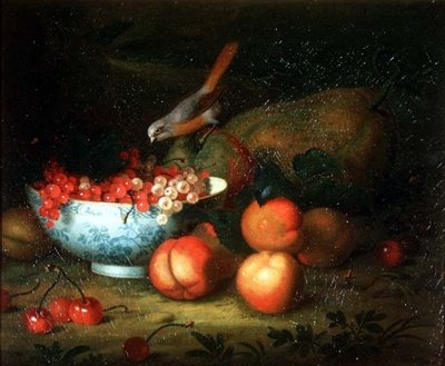 Stillleben mit Früchten und einem Finken von Tobias Stranover