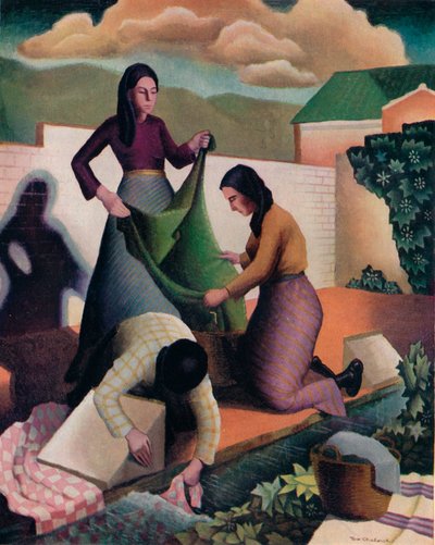 Wäscherei am Straßenrand, 1935, 1937 von Tom Chadwick