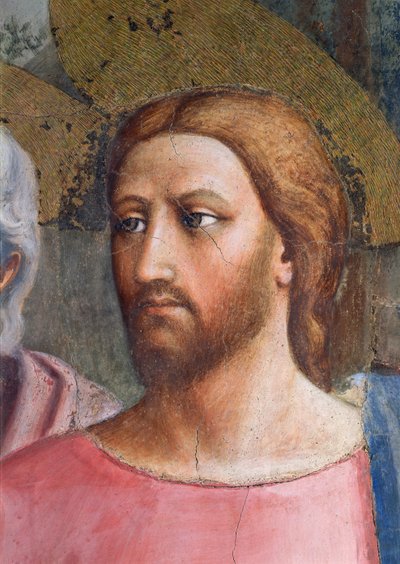 Das Zinsgroschen: Kopf Christi, Detail, ca. 1427 von Tommaso Masaccio