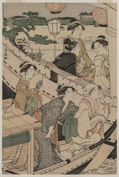 Bootsfahrt auf dem Sumida-Fluss von Torii Kiyonaga