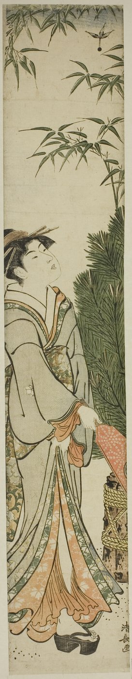 Geisha spielt Federball von Torii Kiyonaga