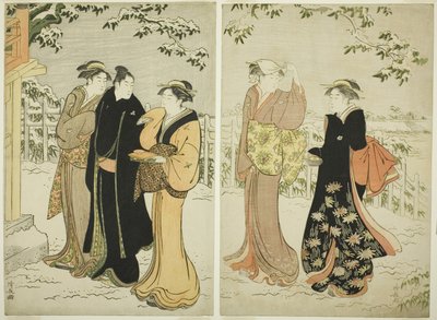Matsuchi-Hügel nach Schneefall von Torii Kiyonaga
