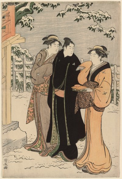 Matsuchi-Hügel nach Schneefall von Torii Kiyonaga