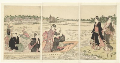 Fähre auf dem Sumida-Fluss von Torii Kiyonaga