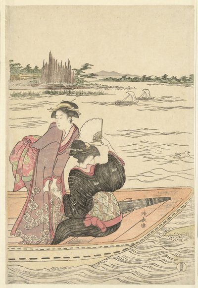 Fähre auf dem Fluss Sumida von Torii Kiyonaga