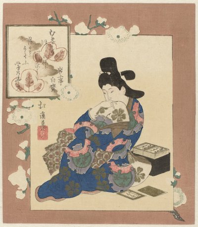 Frau mit Karten von Totoya Hokkei