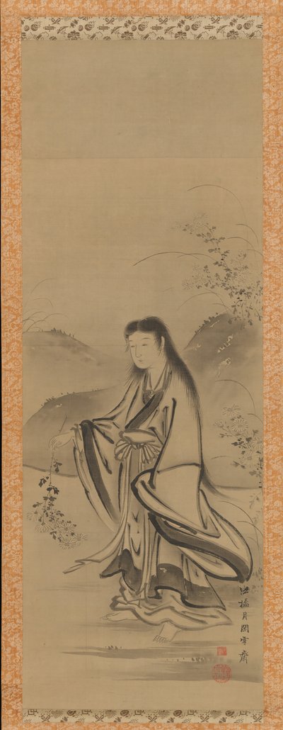 Kiku Jido Chrysanthemenjunge von Tsukioka Sessai