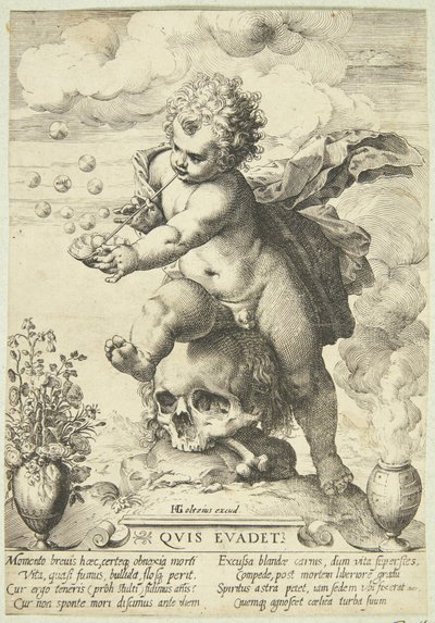 Allegorie über die Vergänglichkeit des Lebens ("Quis Evadet?") von Ubekendt