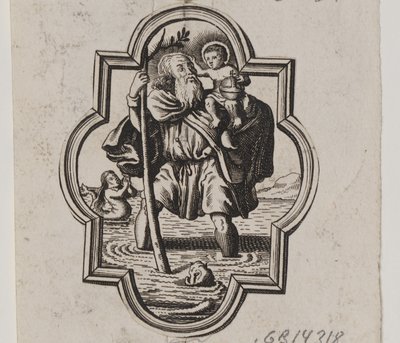 Emblem mit dem heiligen Christophorus von Ubekendt